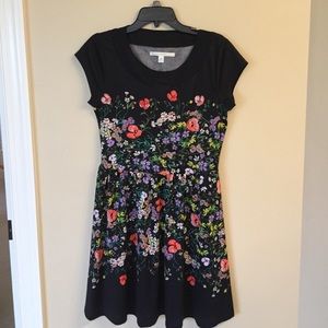 Black dress with floral design